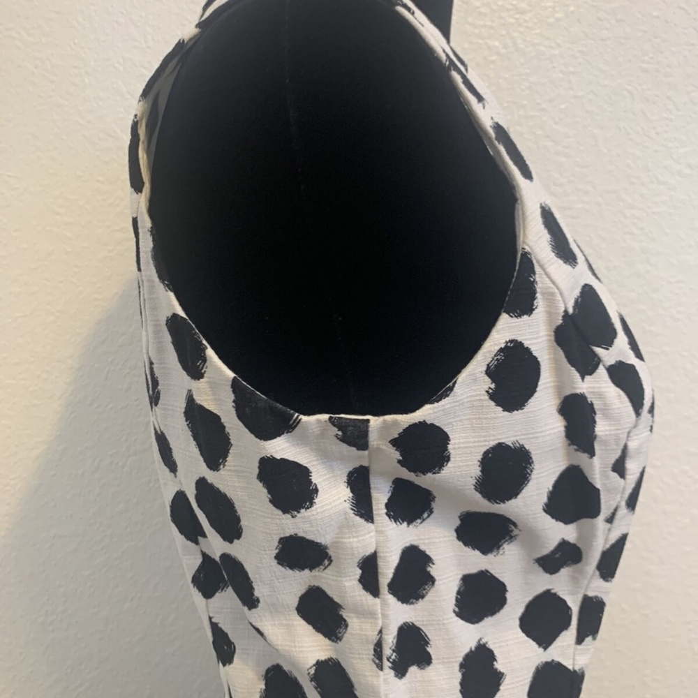 Vintage White House Black Market White Polka Dots Party Sun Dress Women's Size 2 - Picture 7 of 14
